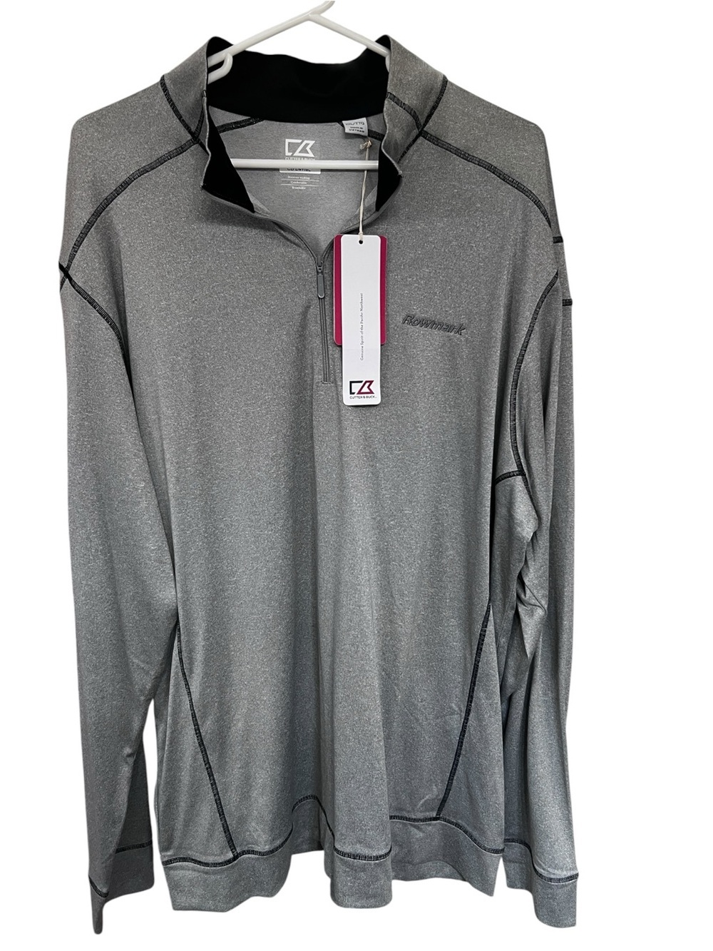 Cutter & Buck Men's Gray Performance Quarter-Zip Pullover